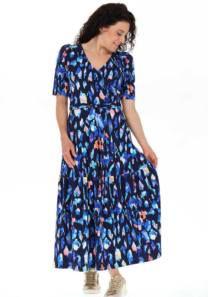 Rossella Colourful Abstract Print Cotton Midaxi Dress