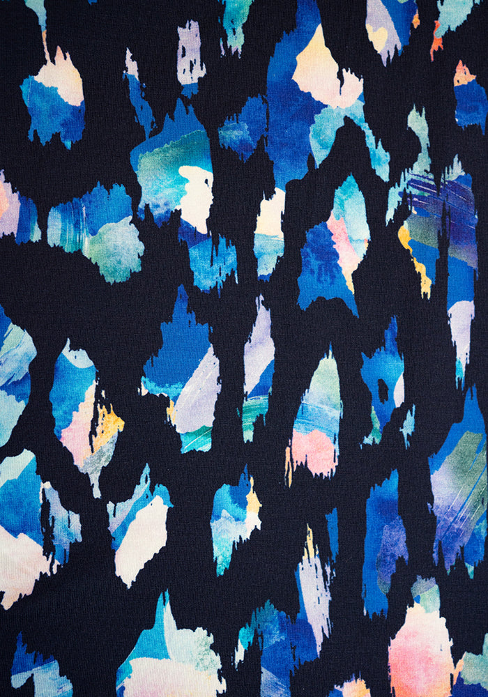 Rossella Colourful Abstract Print Cotton Midaxi Dress