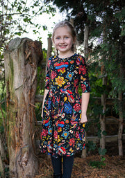 Children's Tattoo Print Cotton Dress (Roux)