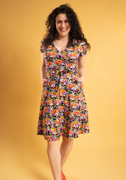 Rowyn Rainbow Floral Skull Print Cotton Dress
