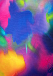 Roxana Rainbow Ink Print Tiered Hem Midaxi Dress