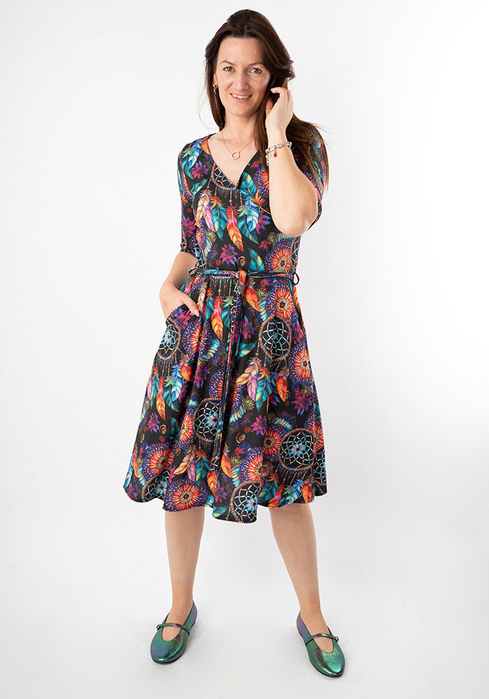 Roya Dream Catcher Print Dress
