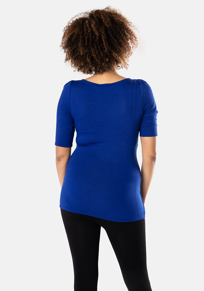 Royal Blue Wrap Top