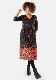 Ruby Poppy Border Print Midi Dress