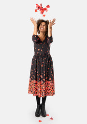 Ruby Poppy Border Print Midi Dress