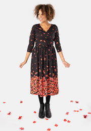 Ruby Poppy Border Print Midi Dress
