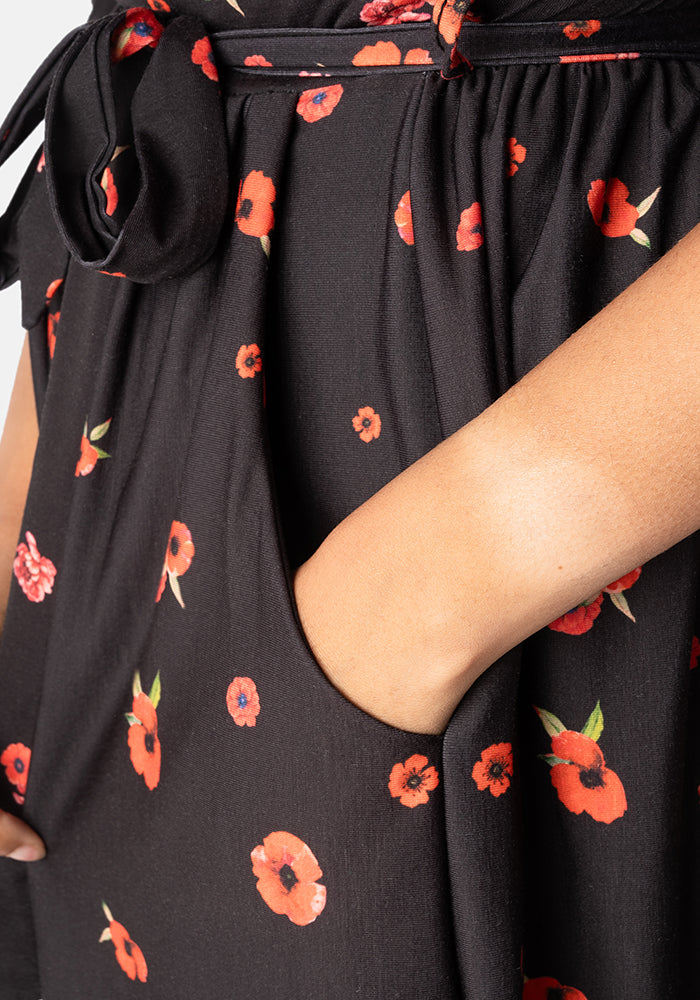 Ruby Poppy Border Print Midi Dress