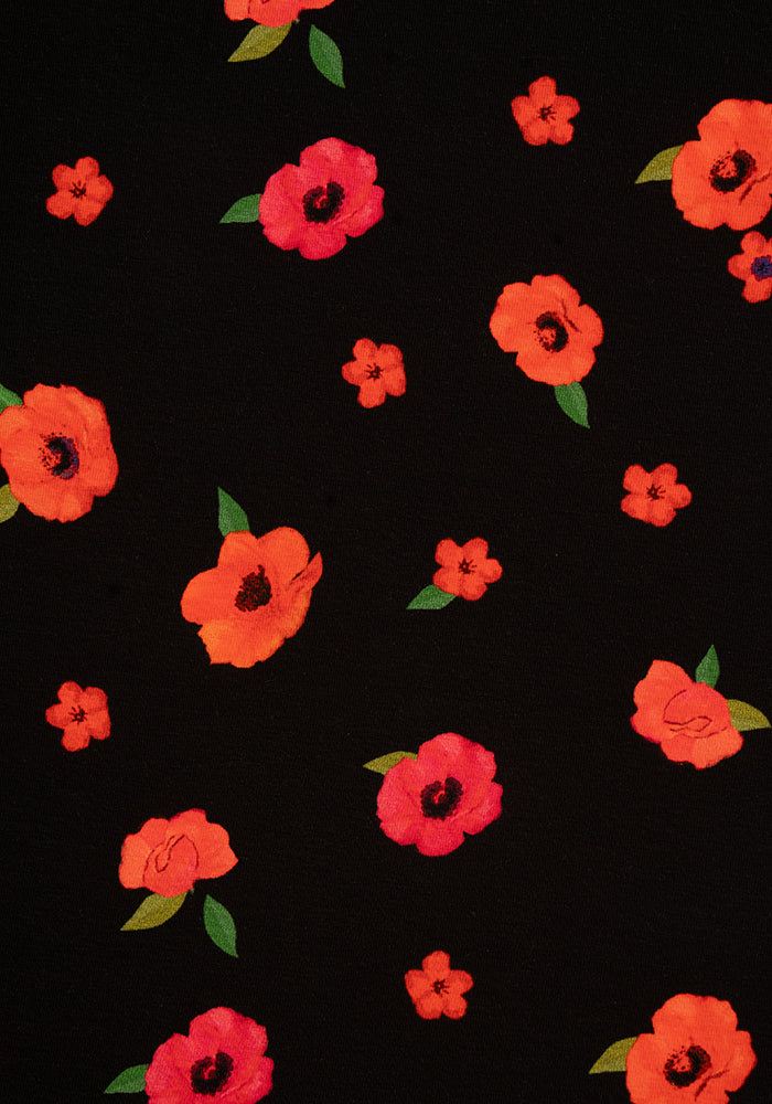 Second angle of Parisa Poppy Border Print Cotton Swing Dress