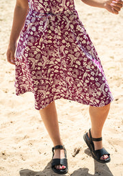 Shiloh Purple Paradise Print Cotton Dress