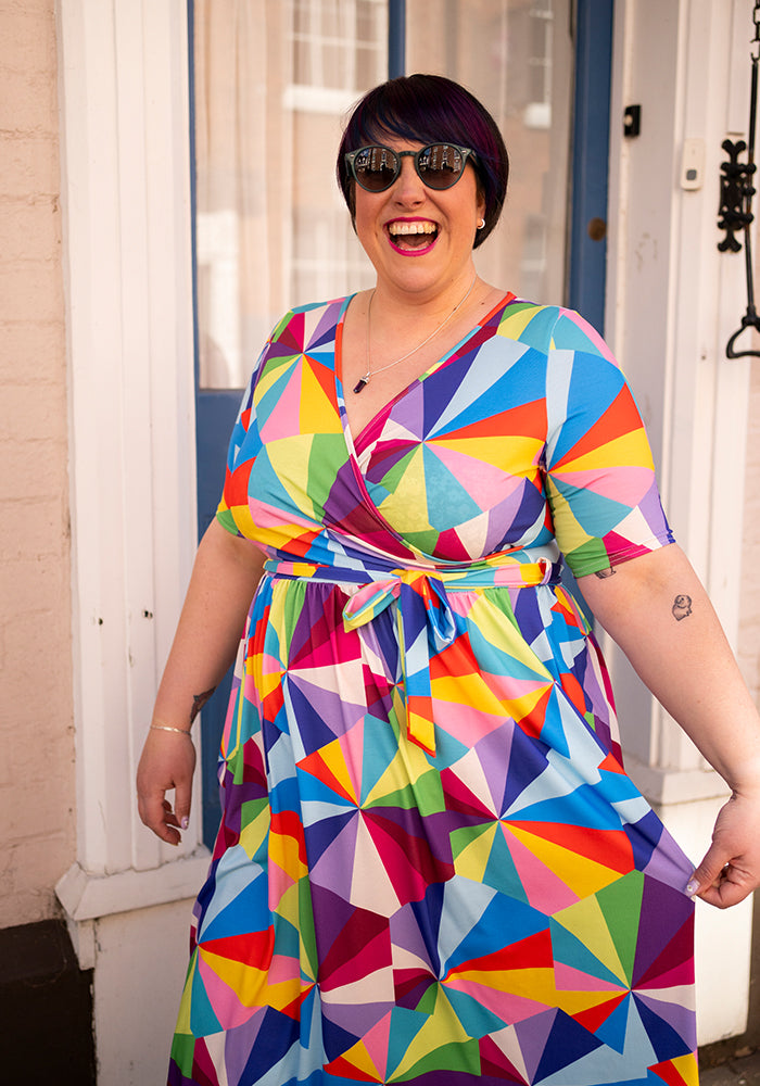 Skyler Sun Burst Geo Print Midaxi Dress
