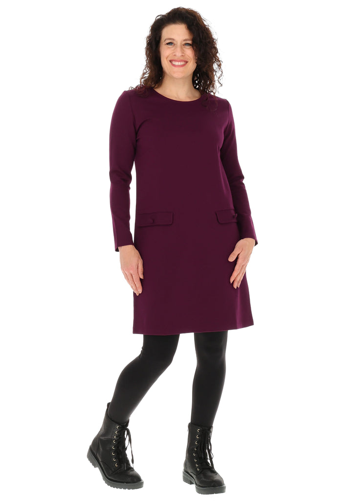 Maelis Mulberry A-Line Knee Length Dress