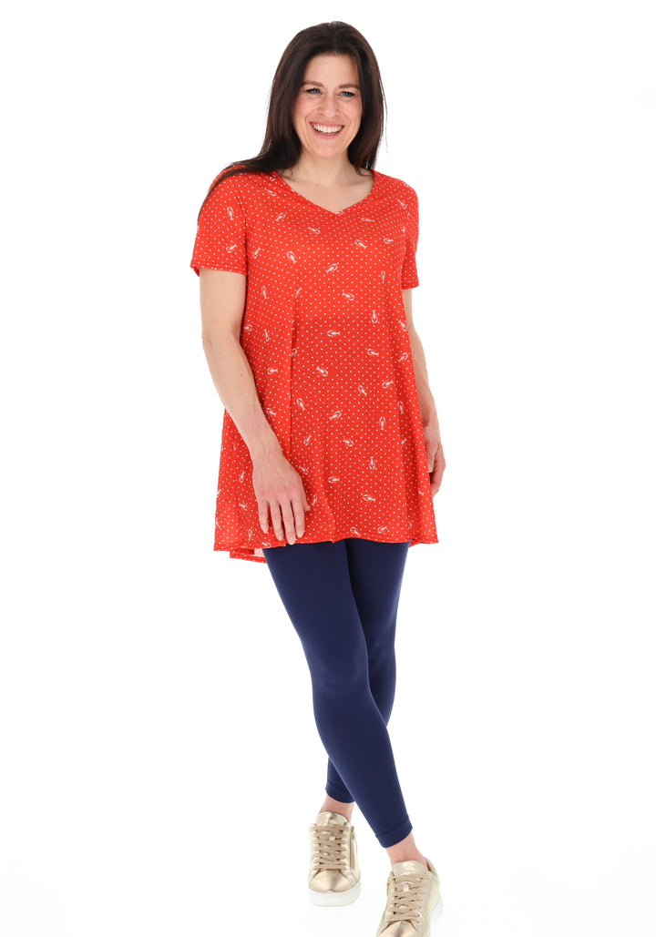Sixth angle of Brisa Polka Dot &amp; Lobster Print Tunic