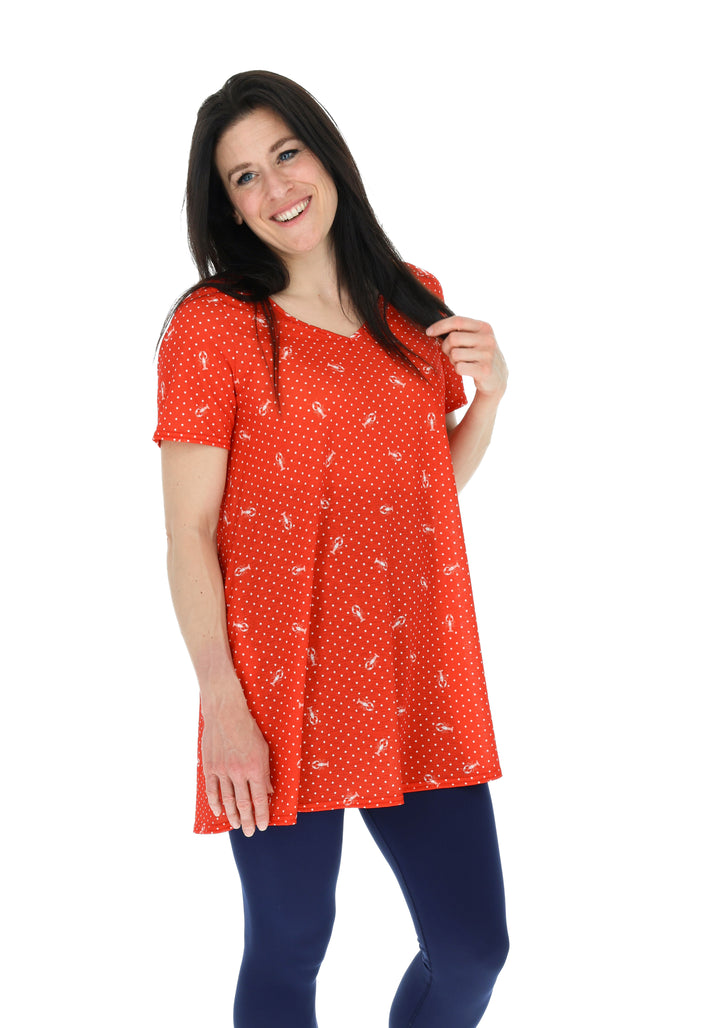 Fifth angle of Brisa Polka Dot &amp; Lobster Print Tunic