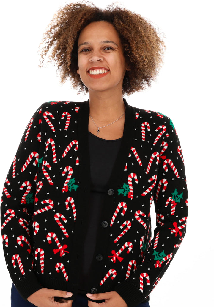 Black Candy Canes Cardigan
