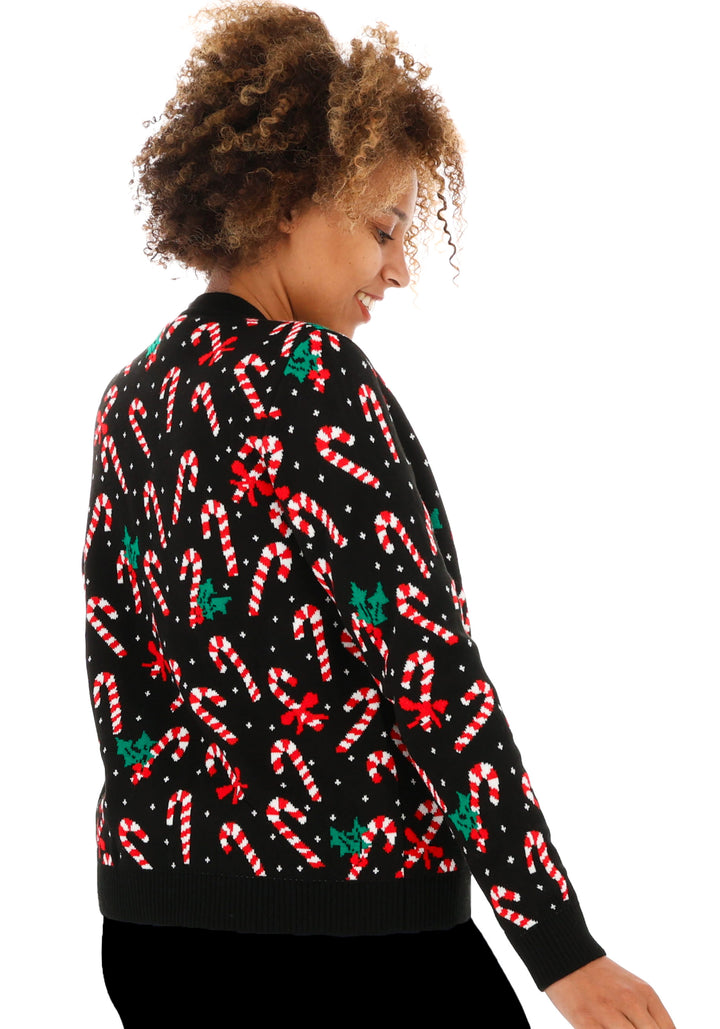 Black Candy Canes Cardigan