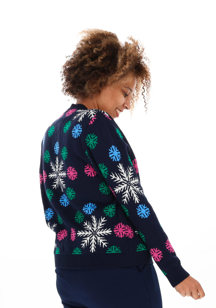 Navy Snowflake Cardigan