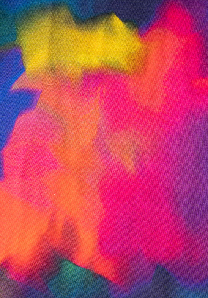 Second angle of Sabia Rainbow Ink Print Cotton Midaxi Dress
