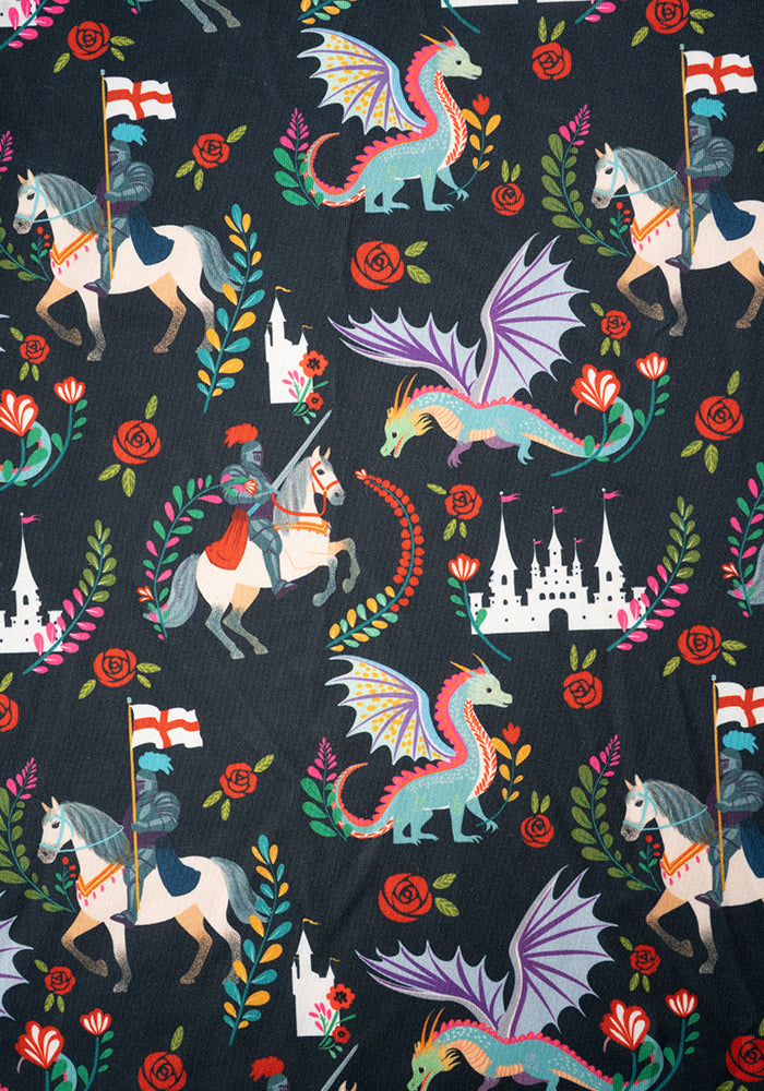 Sabra Knights & Dragons Print Midi Dress