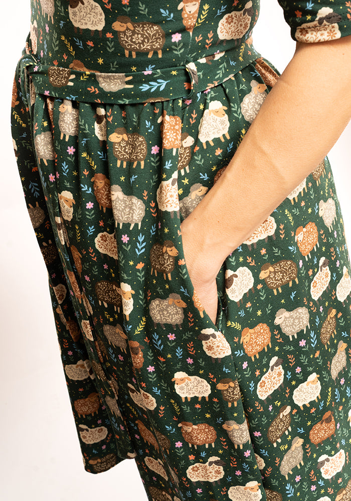 Fifth angle of Sacha Sheep Print Cotton Dress