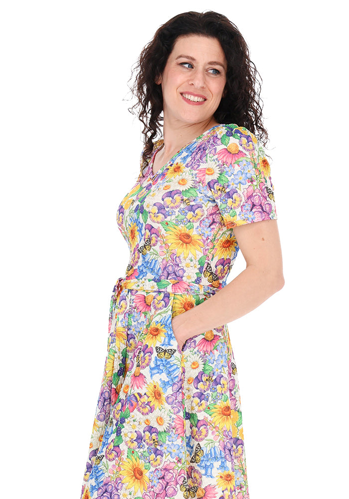 Sixth angle of Sadie-Rae Cottage Garden Floral Print Dress