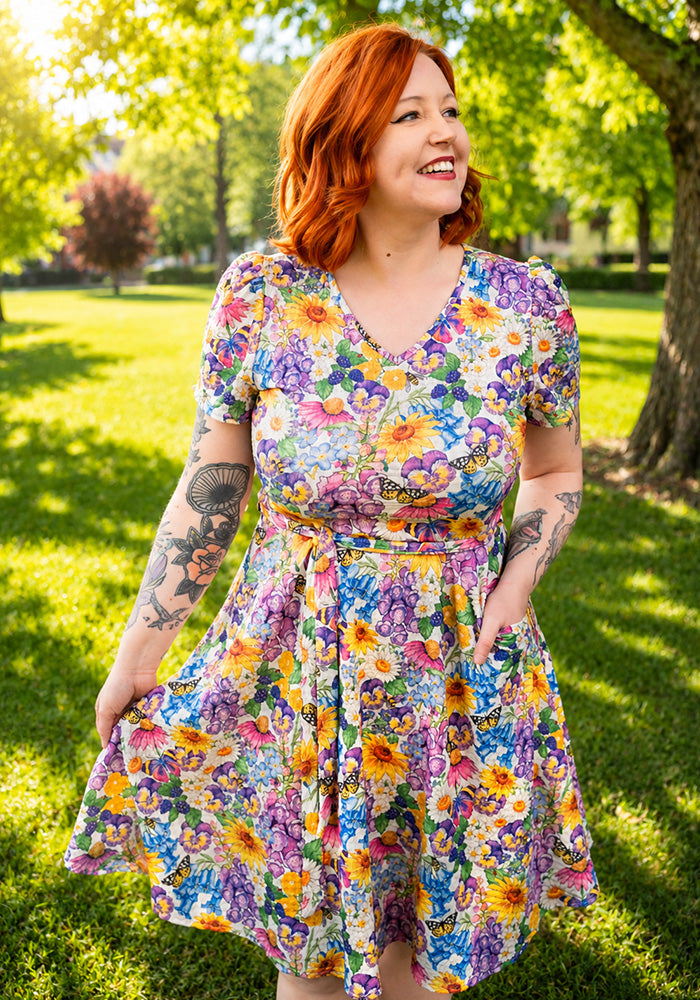 Eighth angle of Sadie-Rae Cottage Garden Floral Print Dress