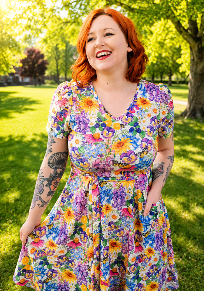 Fourth angle of Sadie-Rae Cottage Garden Floral Print Dress