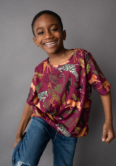 Safari Animal Print Children's T-Shirt (Zora)