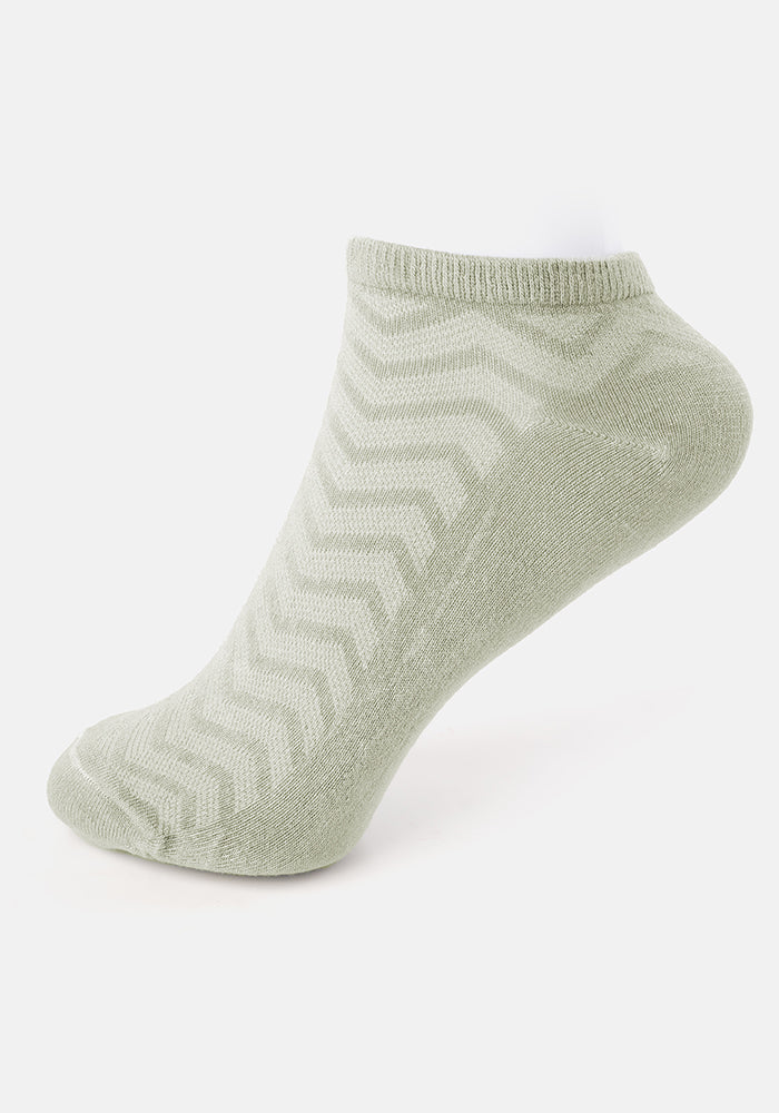 Second angle of Sage Bamboo Trainer Socks