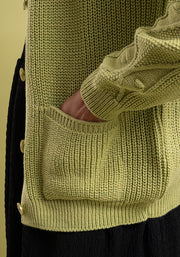 Sage Green Cable Sleeve Cardigan
