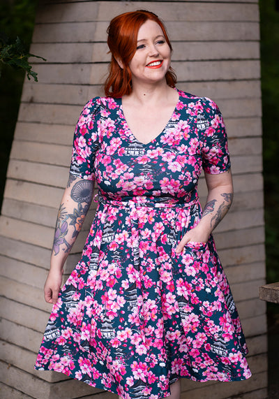 Sakura Cherry Blossom Print Dress