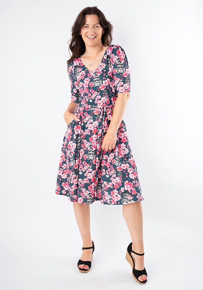 Sakura Cherry Blossom Print Dress