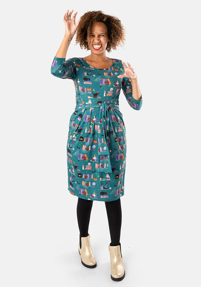 Salem Spell Books Print Dress
