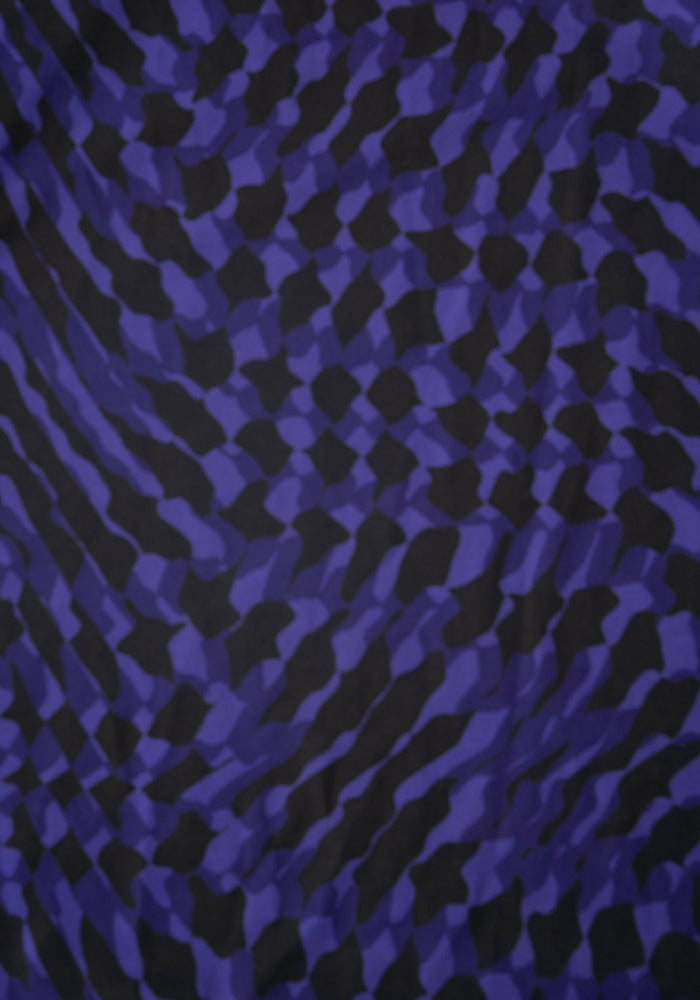 Sally Purple Abstract Print Tiered Hem Midaxi Dress
