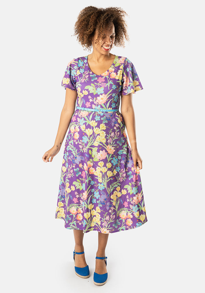 Salma Trailing Flower Print Midi Dress