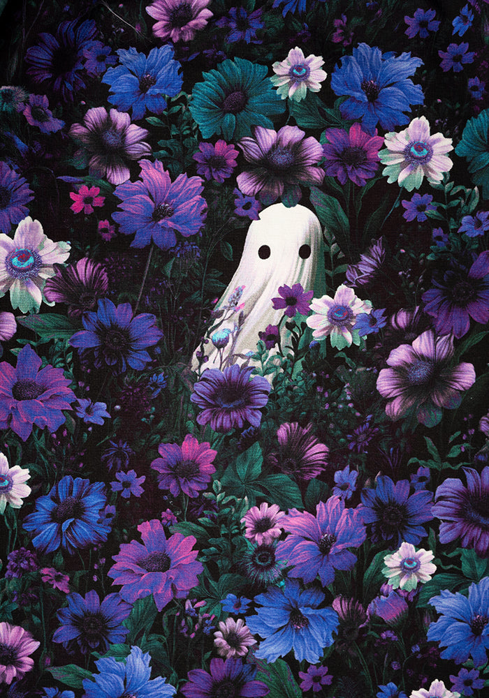 Salome Purple Floral Ghost Print Cotton Dress
