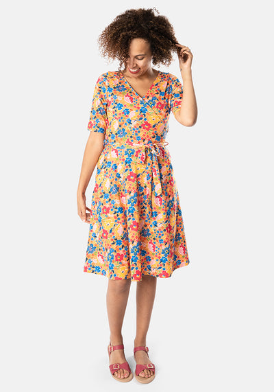 Samara Painted Floral Print Dress