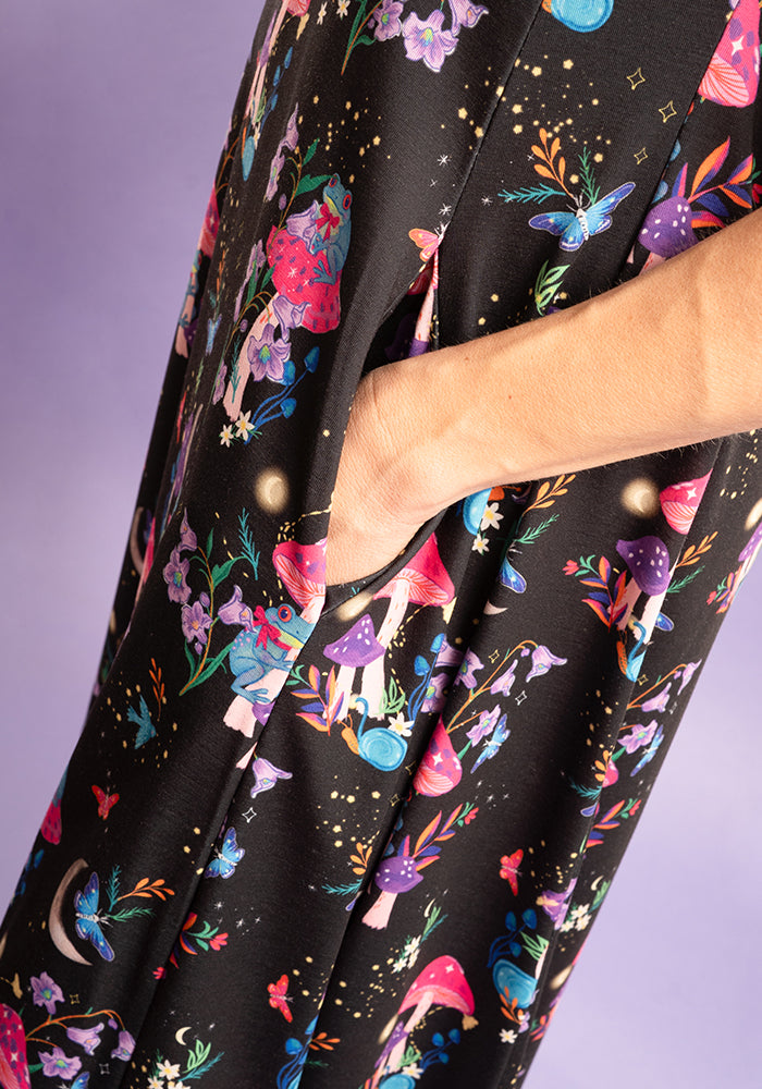 Second angle of Sanna Botanical Frog Print Jersey Dress