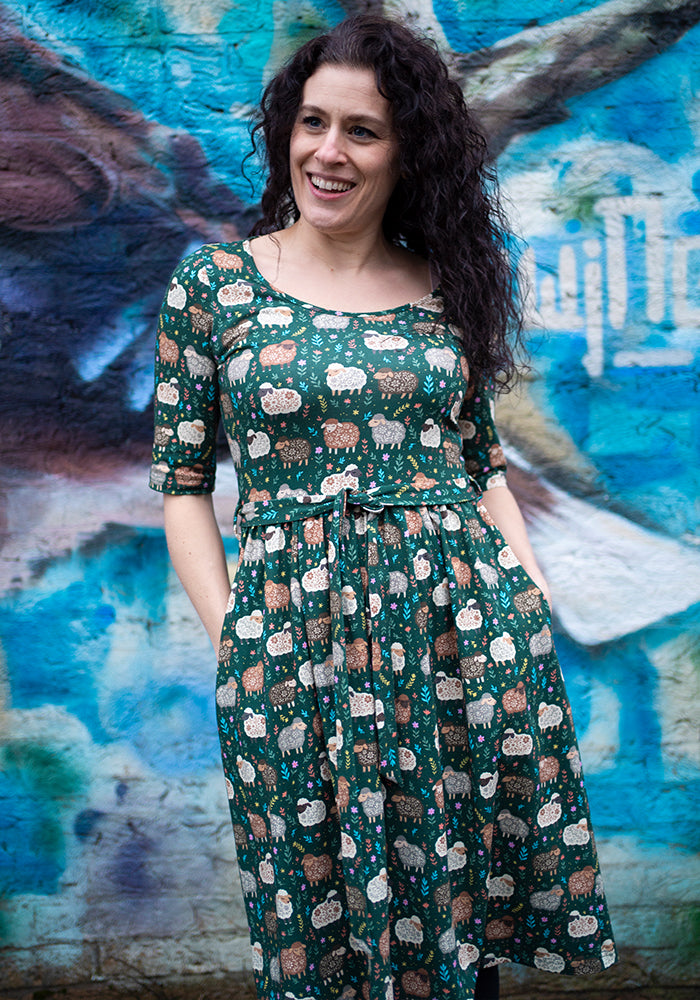 Seventh angle of Sacha Sheep Print Cotton Dress