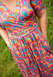 Savannah Colourful Rainbow Print Midi Dress