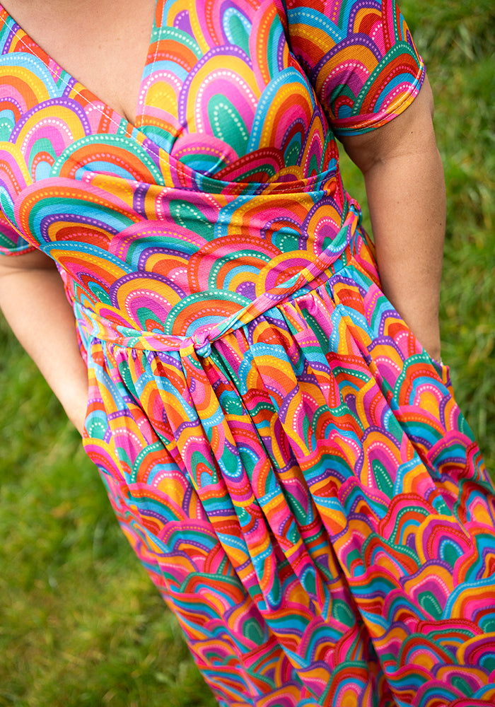 Savannah Colourful Rainbow Print Midi Dress