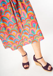 Savannah Colourful Rainbow Print Midi Dress
