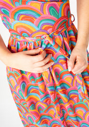 Savannah Colourful Rainbow Print Midi Dress