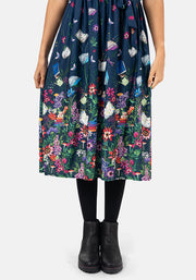 Savant Book Border Print Midi Dress