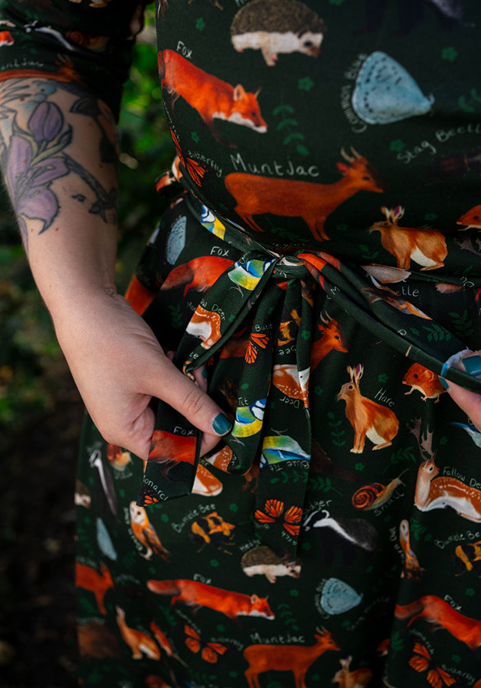 Saxon Wildlife Print Midi Dress
