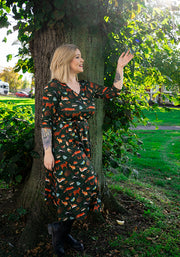 Saxon Wildlife Print Midi Dress