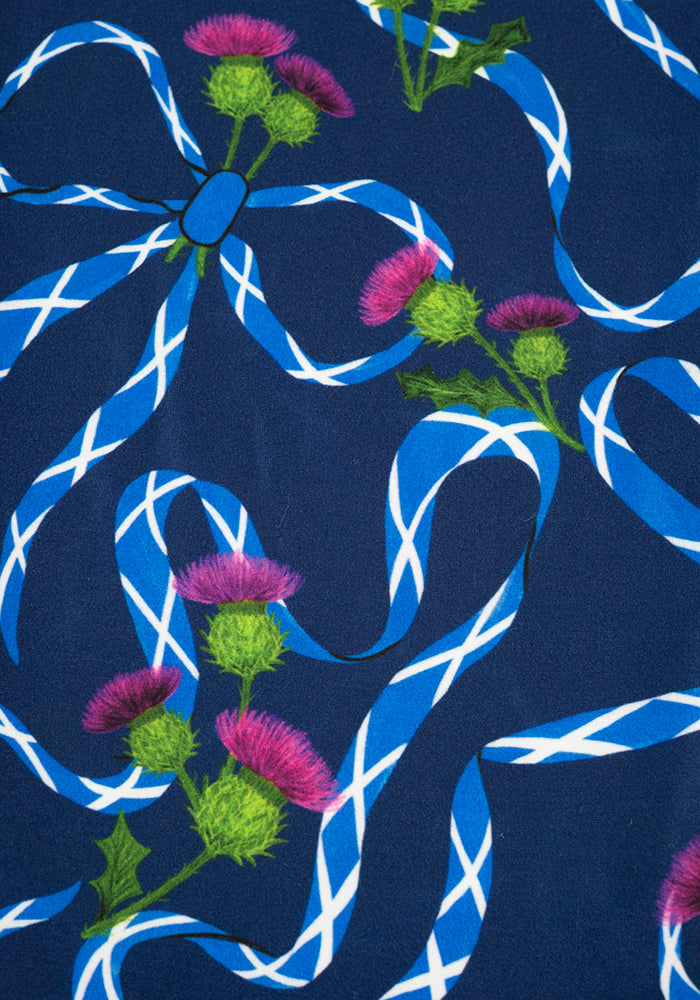 Second angle of Heath Scotland Navy Print Leggings