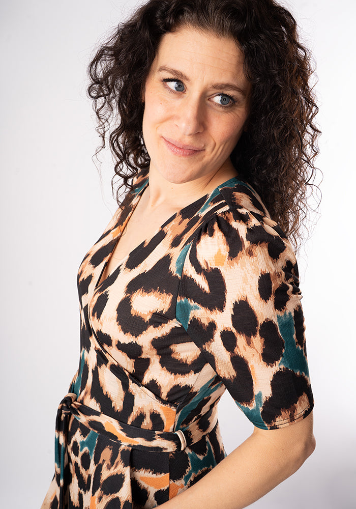Ninth angle of Sereena Large Scale Animal Print Midaxi Dress