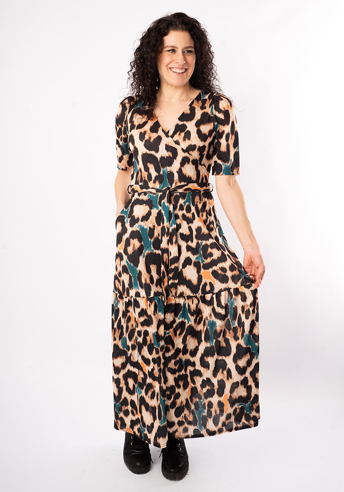 Fifth angle of Sereena Large Scale Animal Print Midaxi Dress