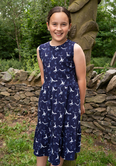 Children's Whale Print Cotton Dress (Shaela)