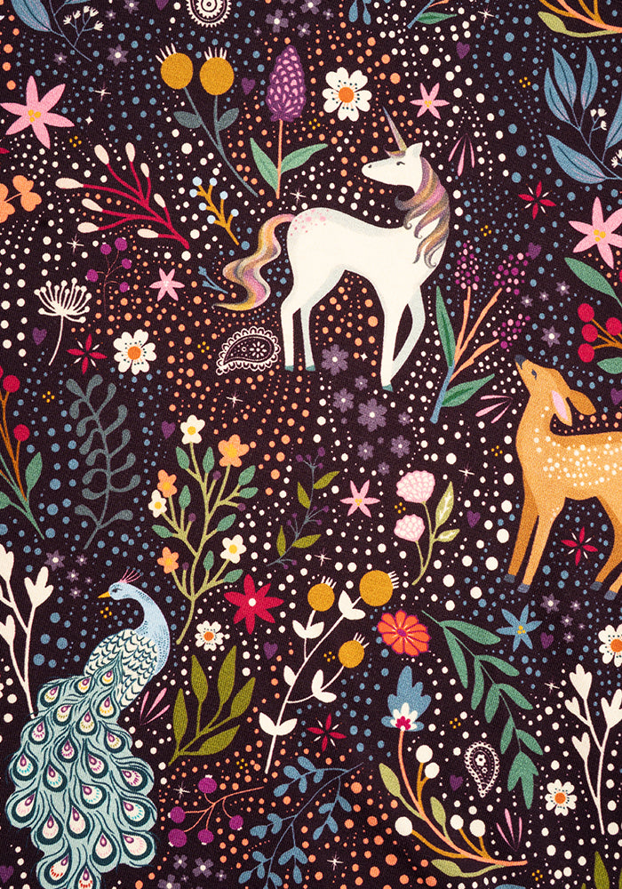 Second angle of Shawna Magical Woods Berry Print Cotton Dress